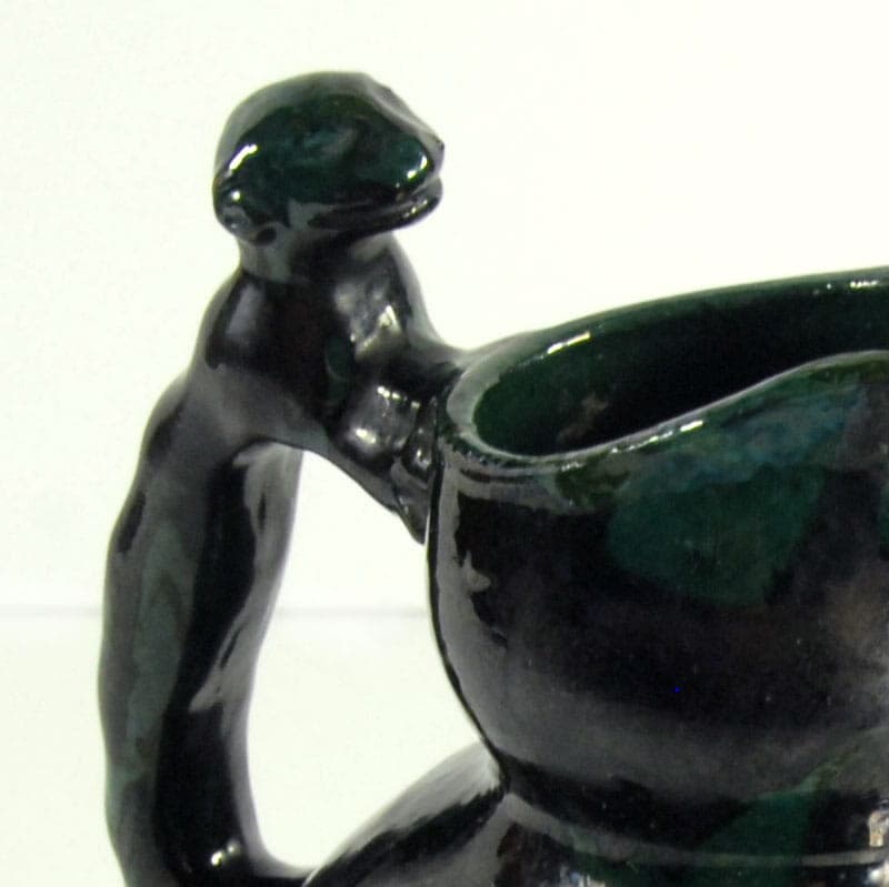 Dzban Art Nouveau, czarny, ceramika, Belgia, lata 30. - 39160