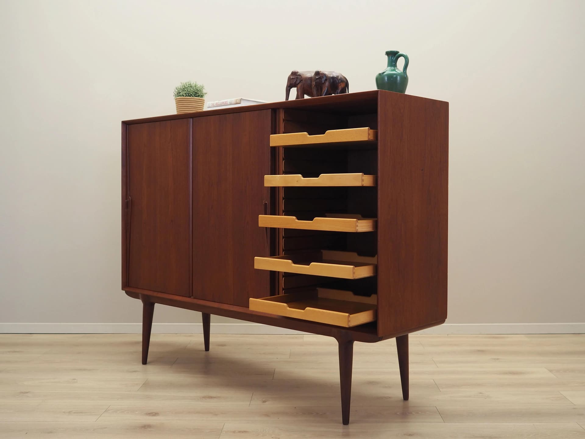 Highboard, teak brązowy ciemny, Omann Jun, Dania, lata 70. - 39280