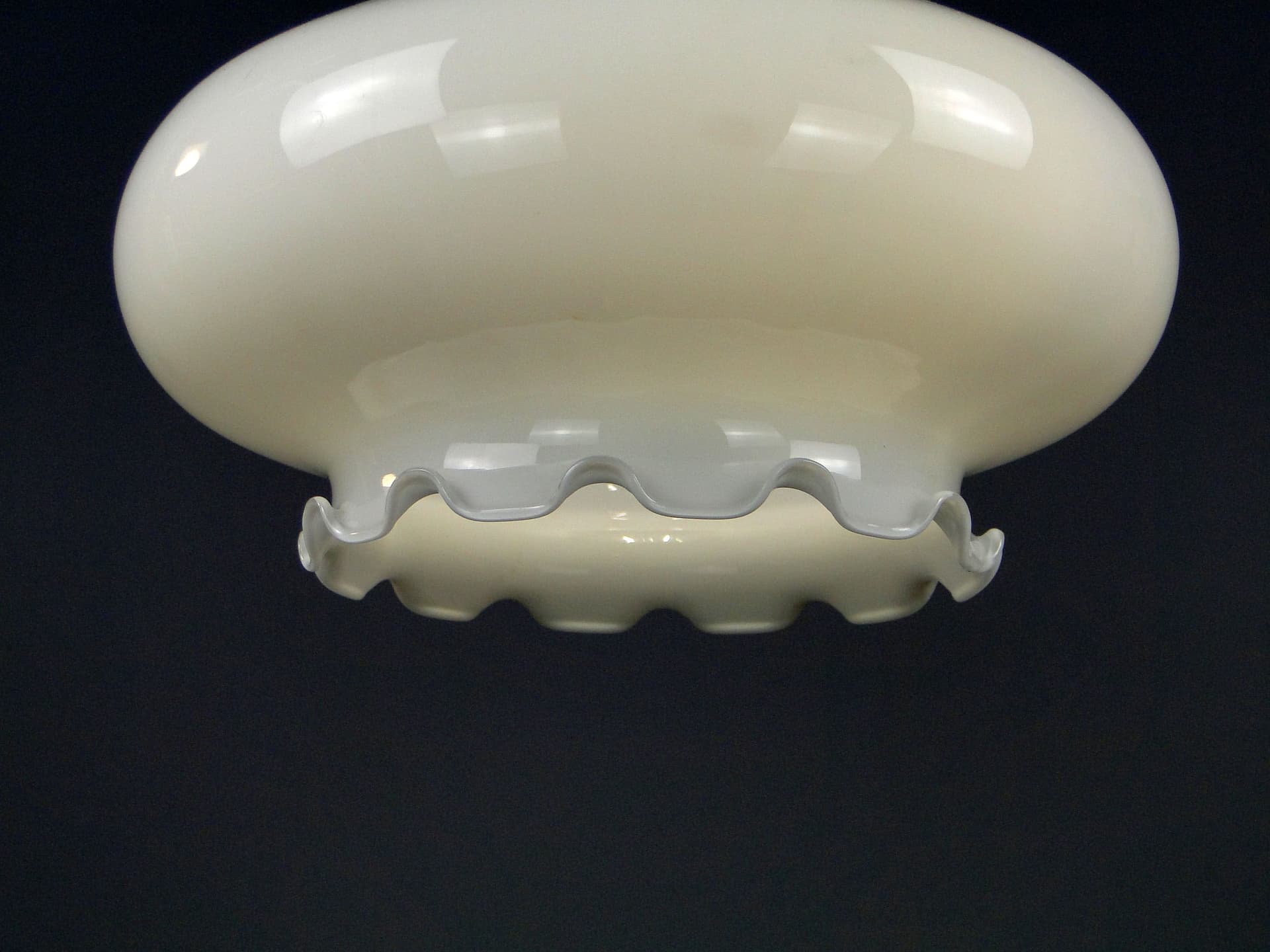Pendant Lamp Pop Art, ivory white glass, Polam, Poland, 1960s - 40730