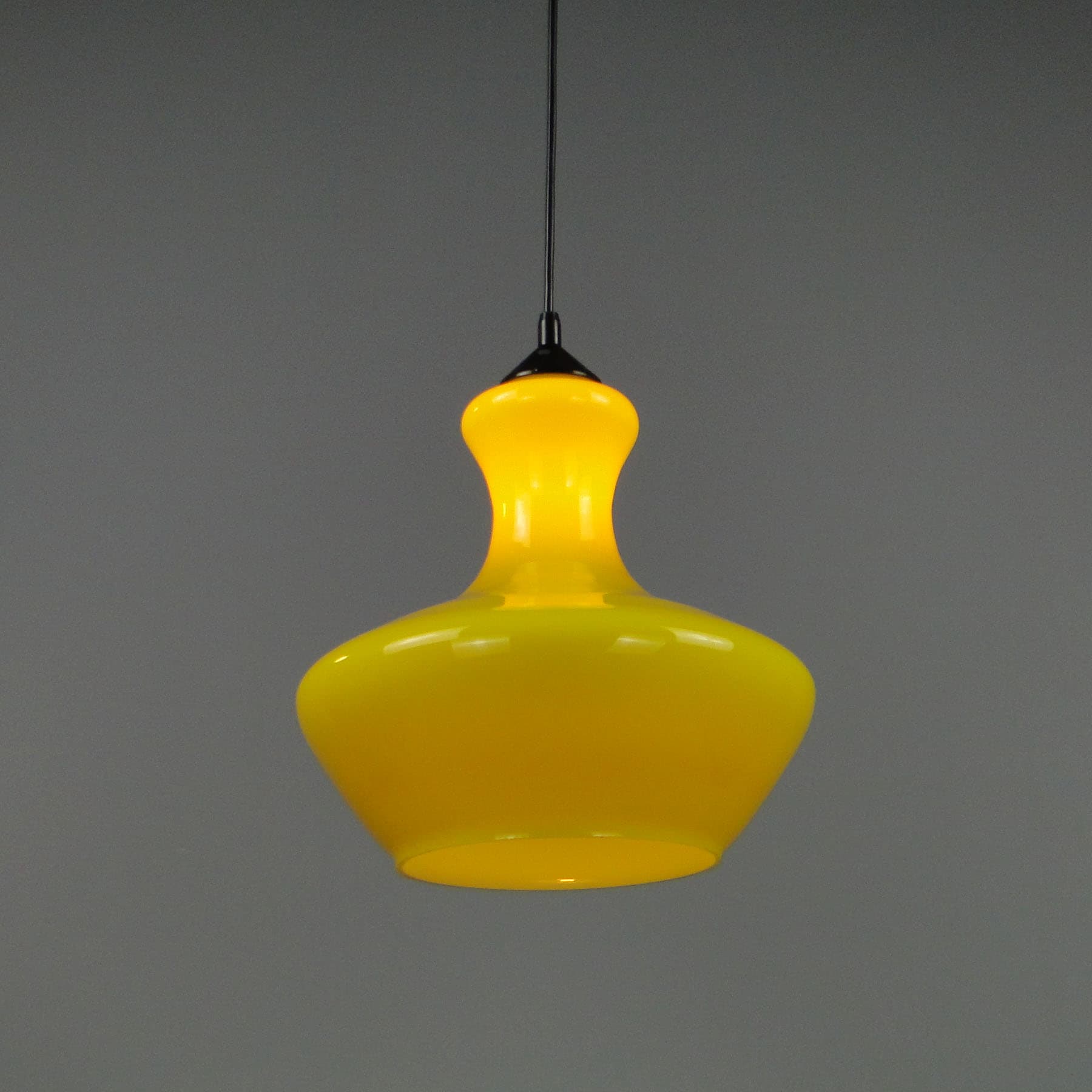 Pendant lamp Pop Art, yellow glass, Polam, Poland, 1960s. - 40721