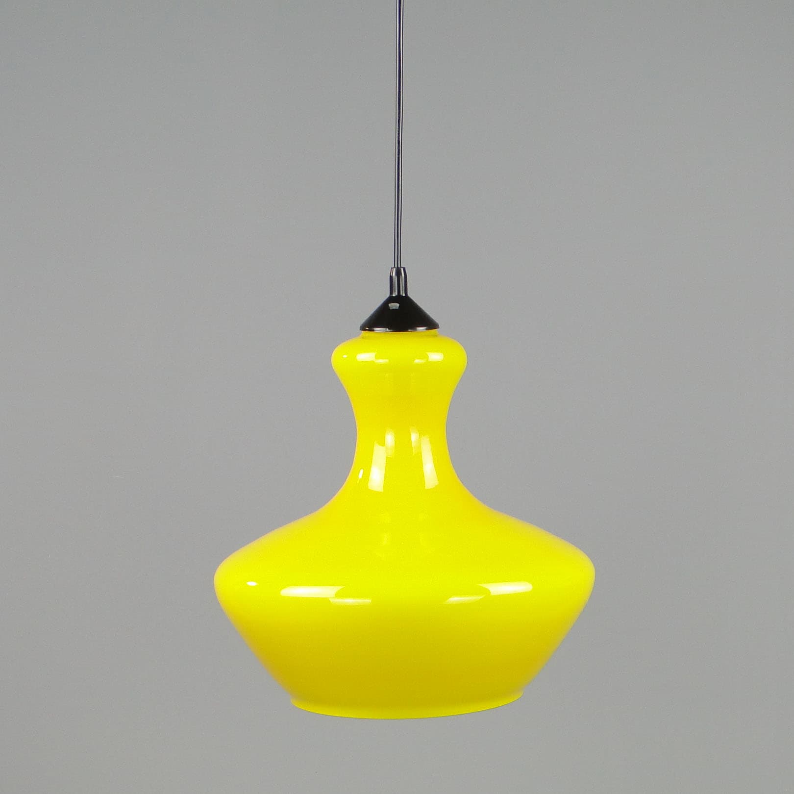 Pendant lamp Pop Art, yellow glass, Polam, Poland, 1960s. - 40716