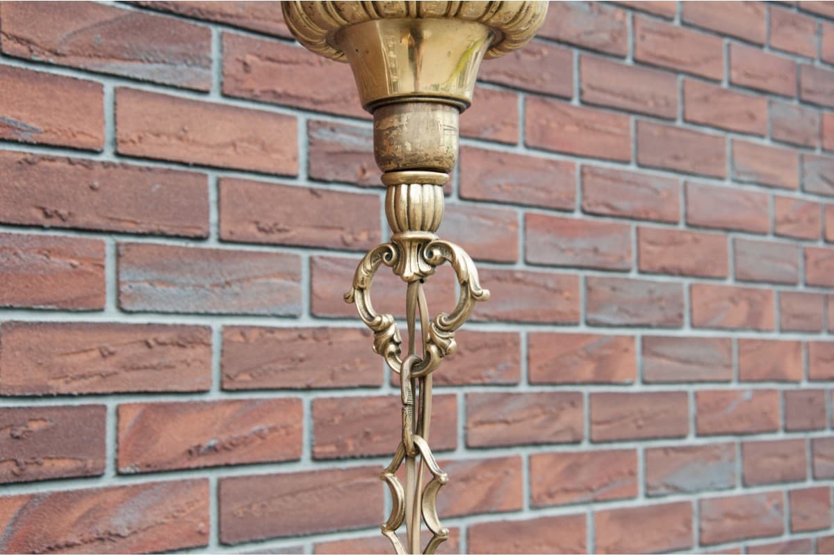 Żyrandol neorokokowy, mosiądz złoty, Europa Zachodnia, lata 50. - 77672