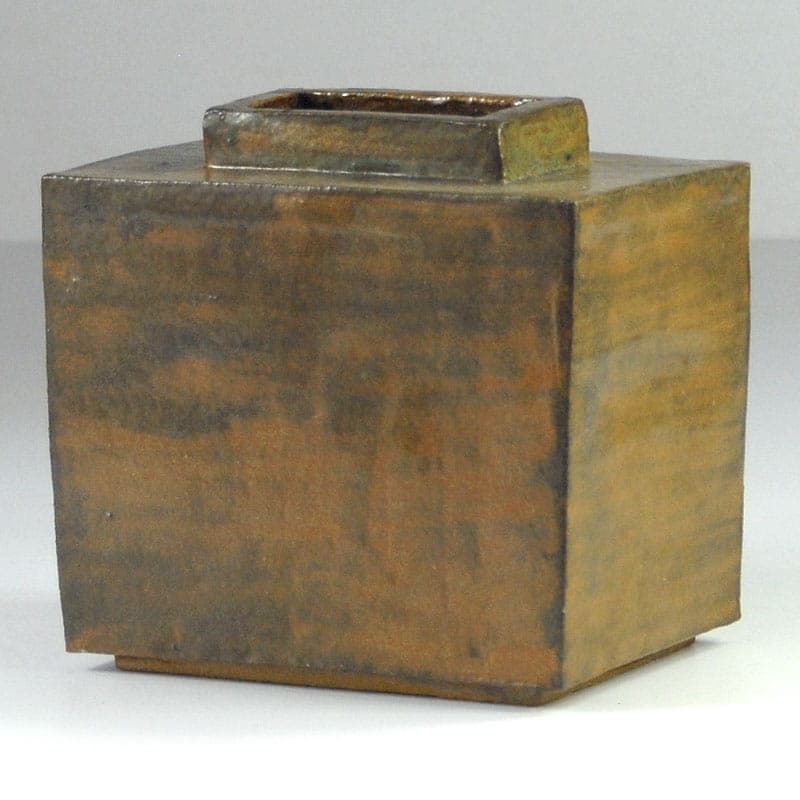 Wazon brutalistyczny, brązowy, ceramika, Niemcy, lata 70. - 39539