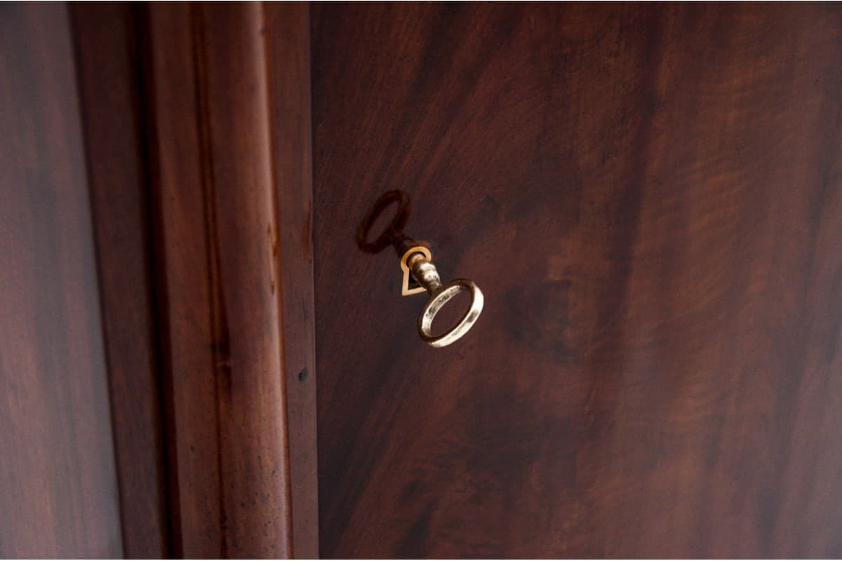 Komoda-słupek neobarokowa, mahoń miedziany, Europa Północna, XIX wiek - 77700