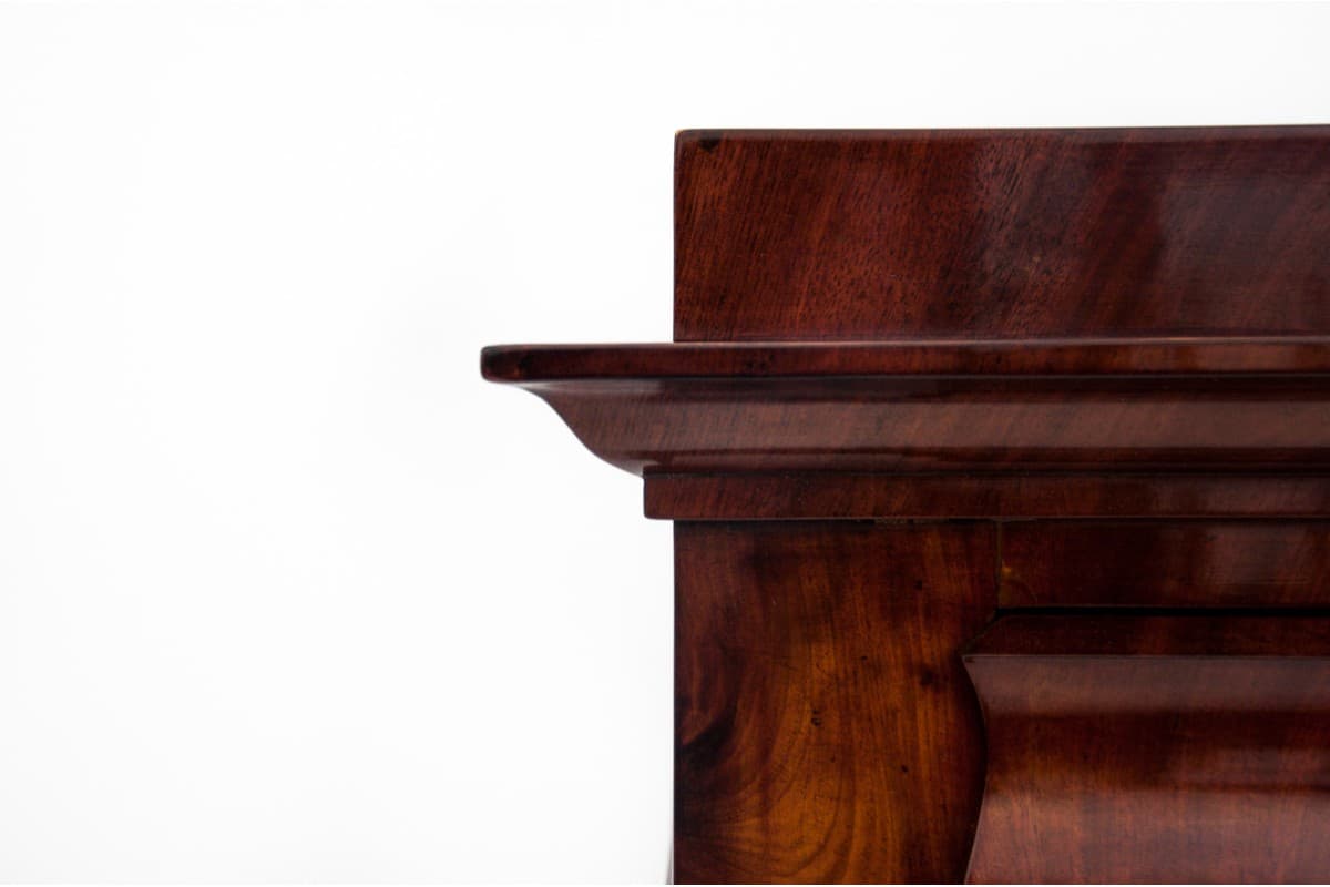 Komoda-słupek neobarokowa, mahoń miedziany, Europa Północna, XIX wiek - 77696