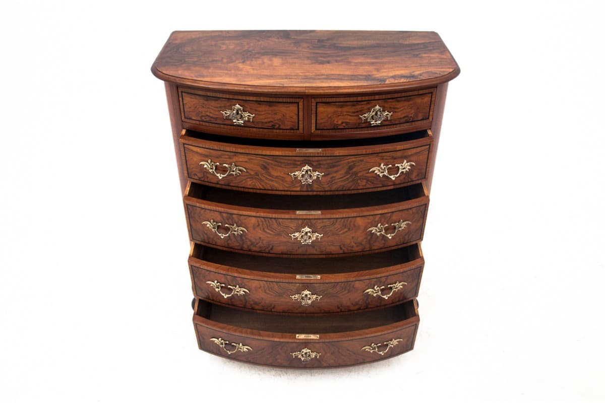 Komoda, styl Rokoko, drewno brąz ciemny, Europa Północna, początek XX wieku - 77716