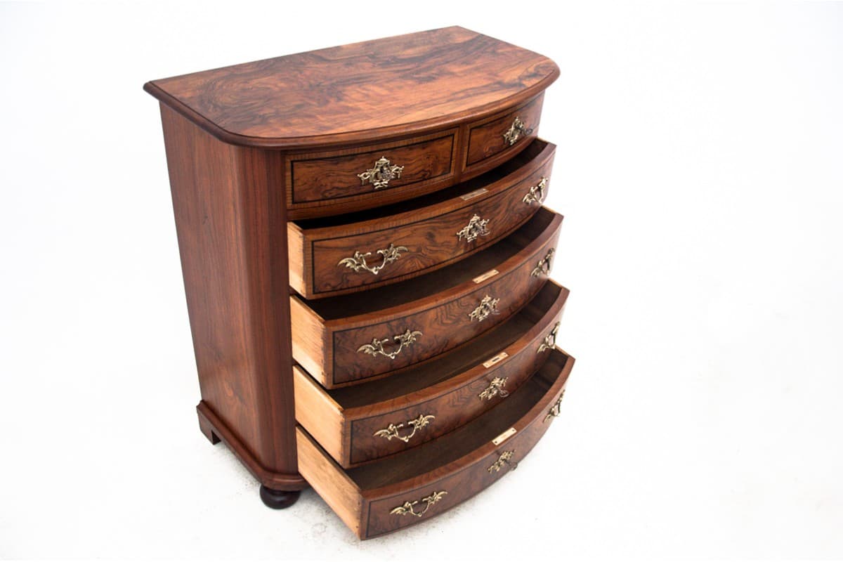 Komoda, styl Rokoko, drewno brąz ciemny, Europa Północna, początek XX wieku - 77715