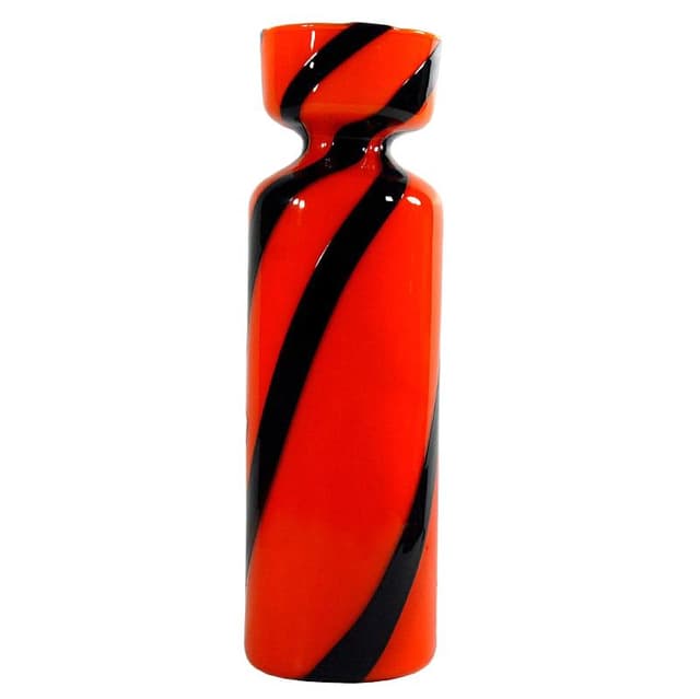Pomarańczowy szklany wazon, Włochy, lata 70. - WYMIARY