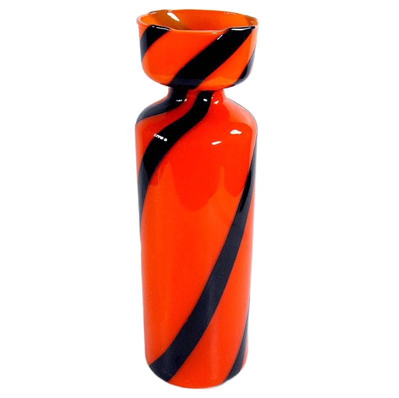 Pomarańczowy szklany wazon, Włochy, lata 70. - 4300