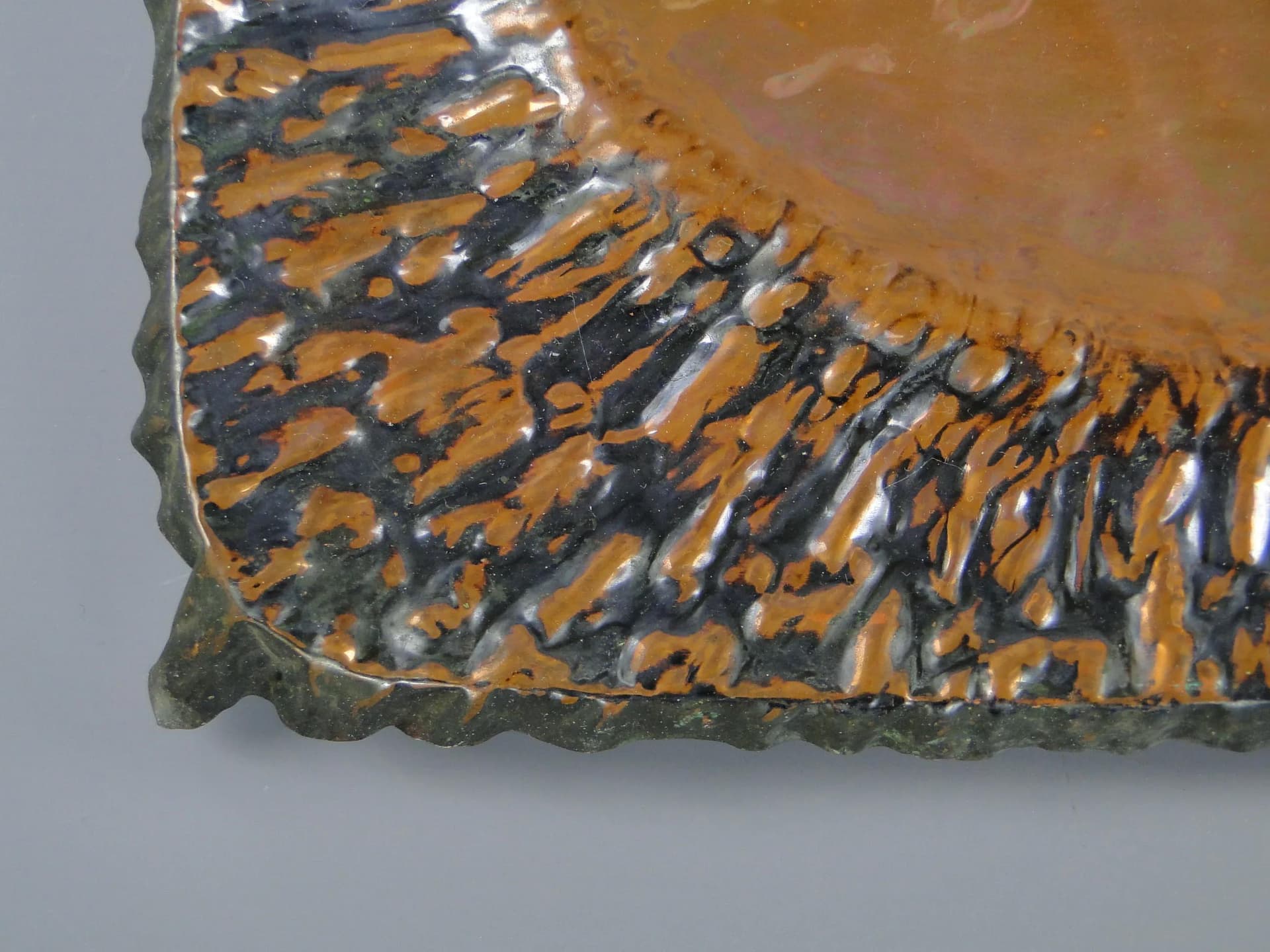 Kinkiet Brutalism, miedź, Polska, lata 60. - 40649