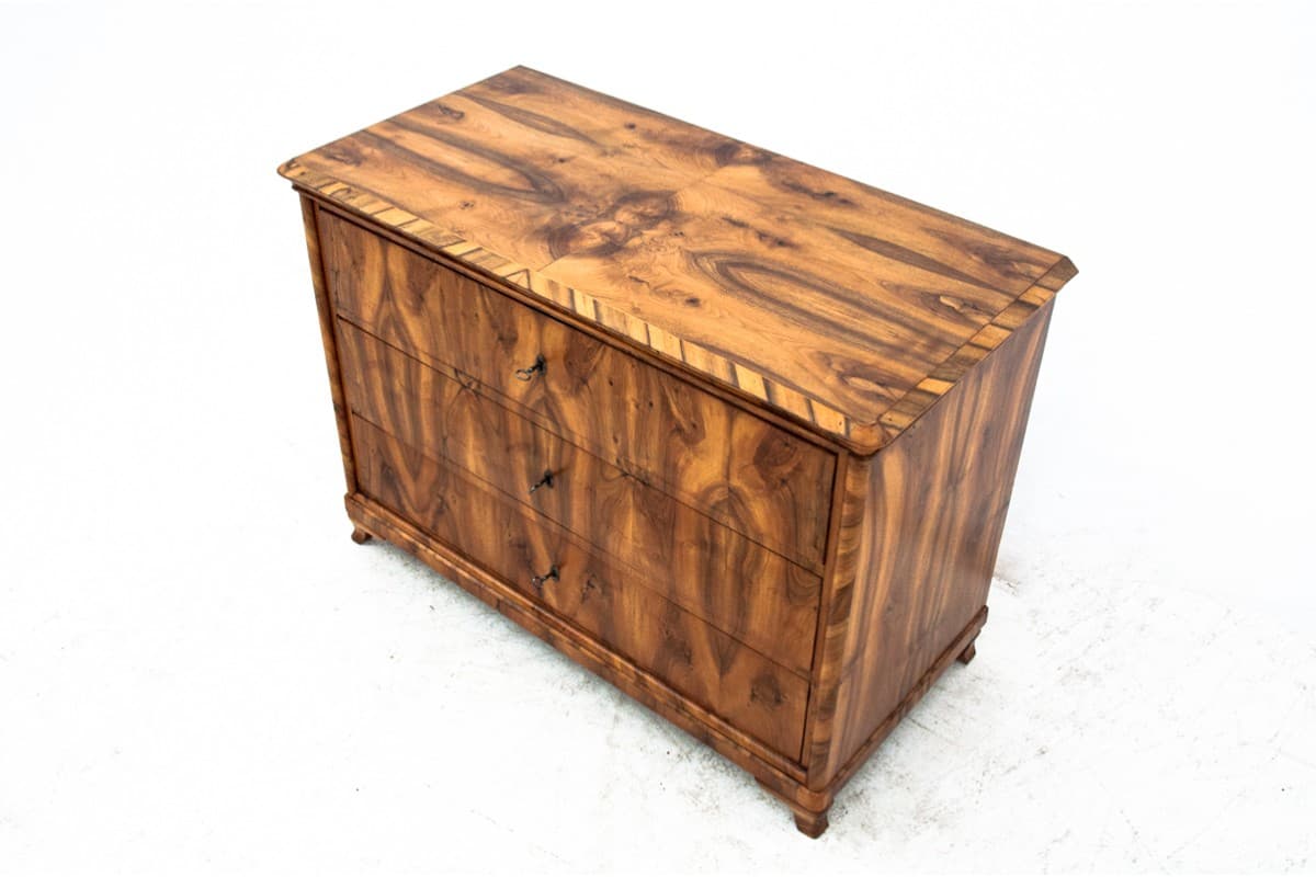 Komoda Biedermeier, orzech jasnobrązowy, Europa Północna, XIX w. - 77743