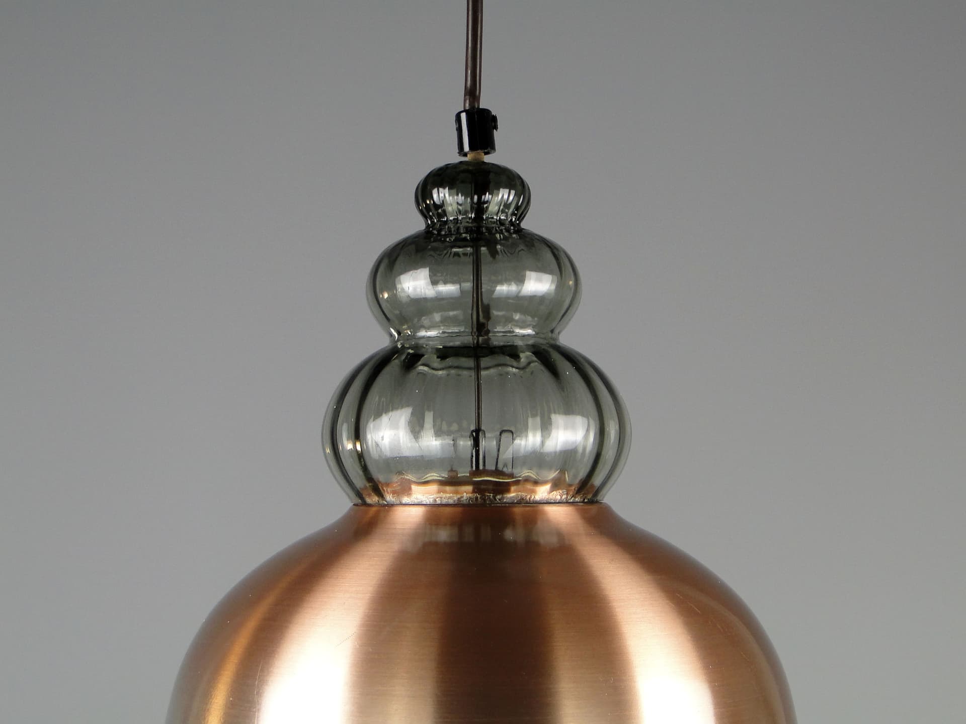 Lampa wisząca, copper aluminium, szkło, Limburg, Niemcy, lata 60. - 40621