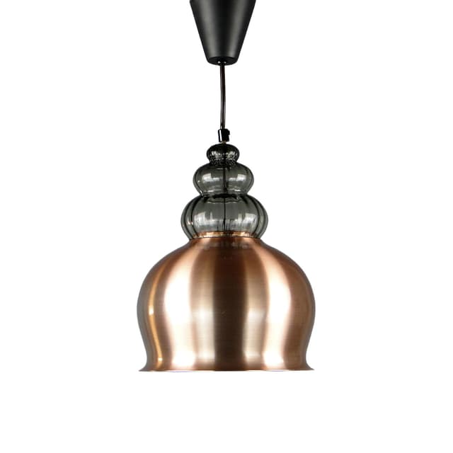Lampa wisząca, copper aluminium, szkło, Limburg, Niemcy, lata 60. - WYMIARY