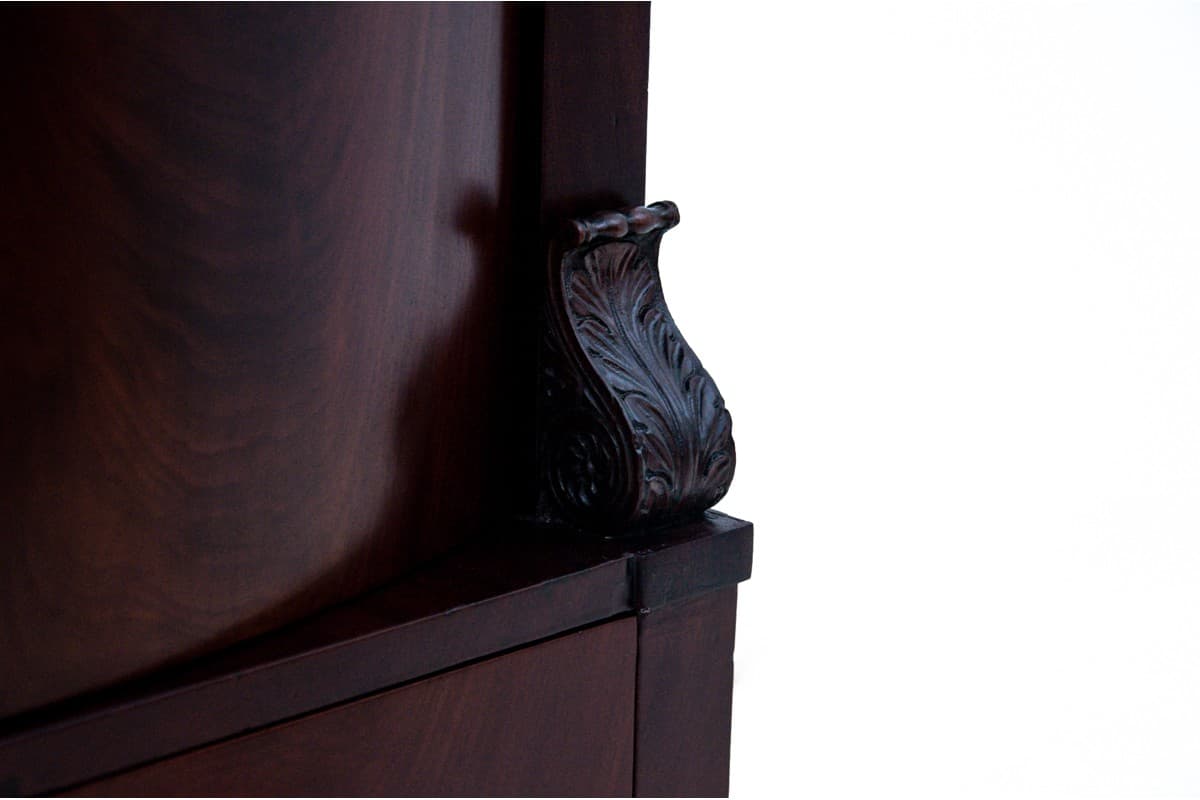 Komoda słupkowa Biedermeier, mahoń copper, Europa Północna, XIX wiek - 77786