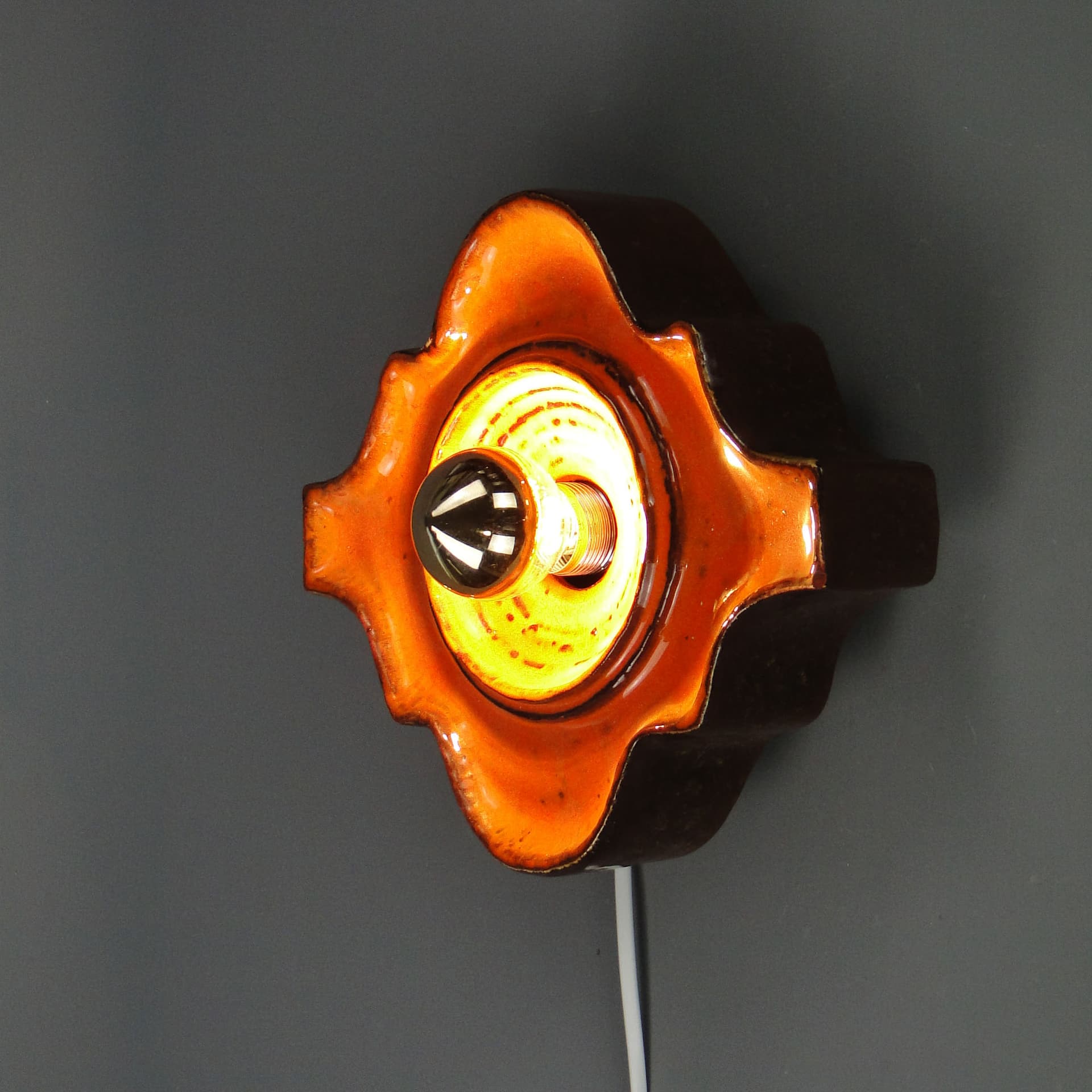 Kinkiet, ceramika pomarańczowa, Niemcy, lata 70. - 39495