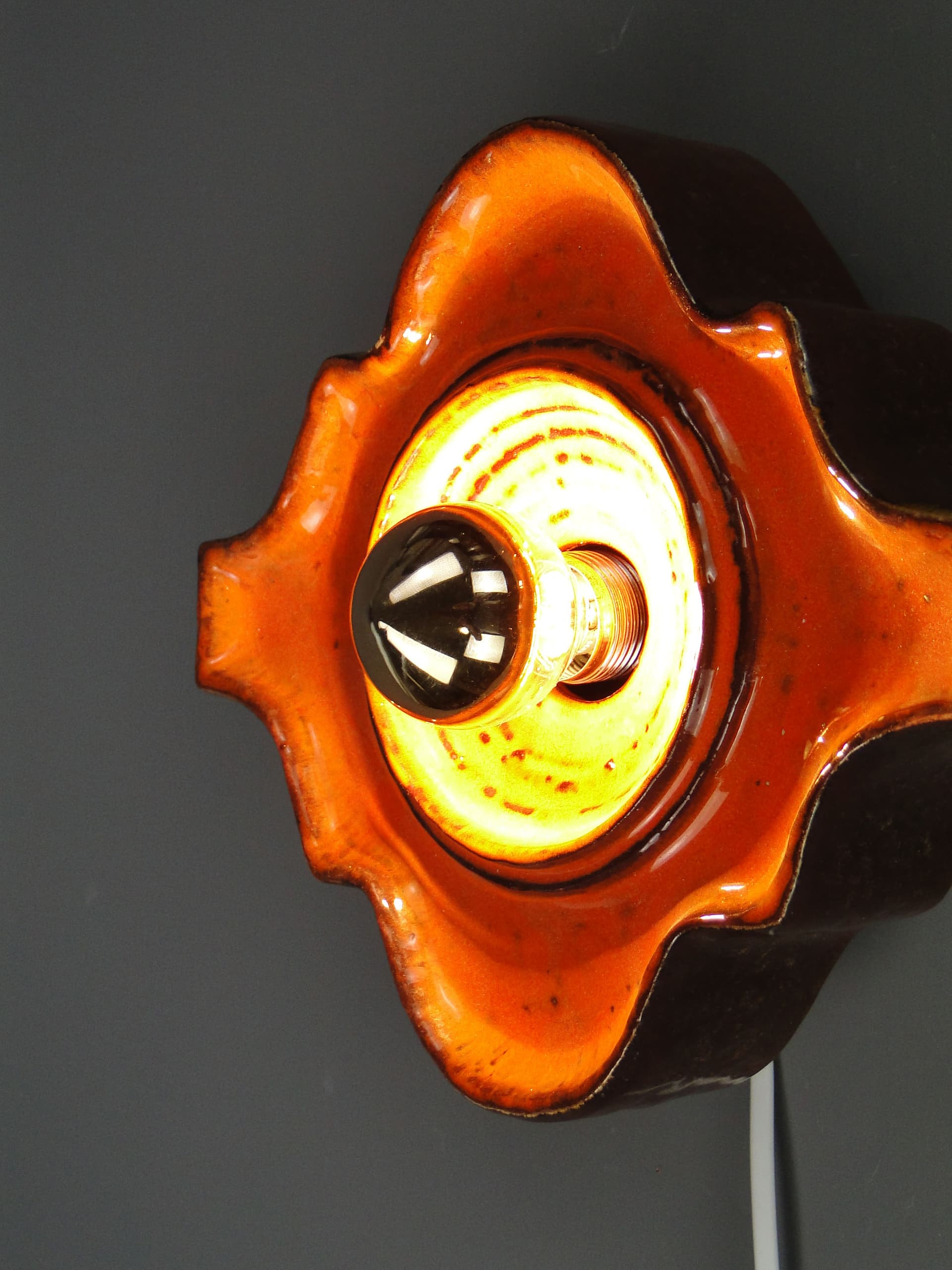 Kinkiet, ceramika pomarańczowa, Niemcy, lata 70. - 39496