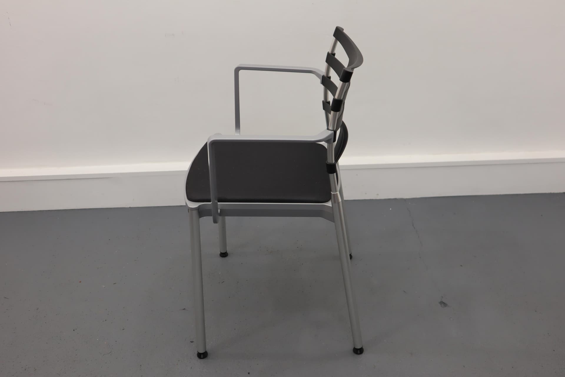 Chair Ice, silver aluminium, black upholstery, by K. Salto, Fritz Hansen, Denmark, 21st c. - 39811