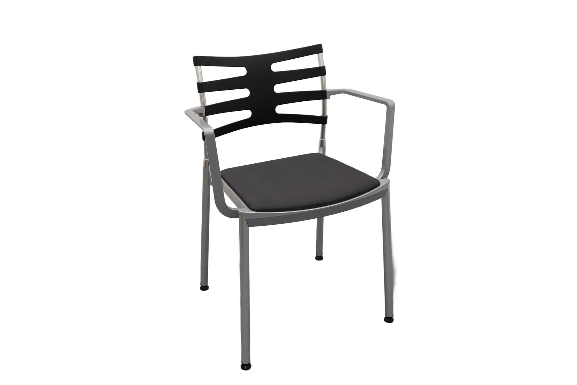 Chair Ice, silver aluminium, black upholstery, by K. Salto, Fritz Hansen, Denmark, 21st c.