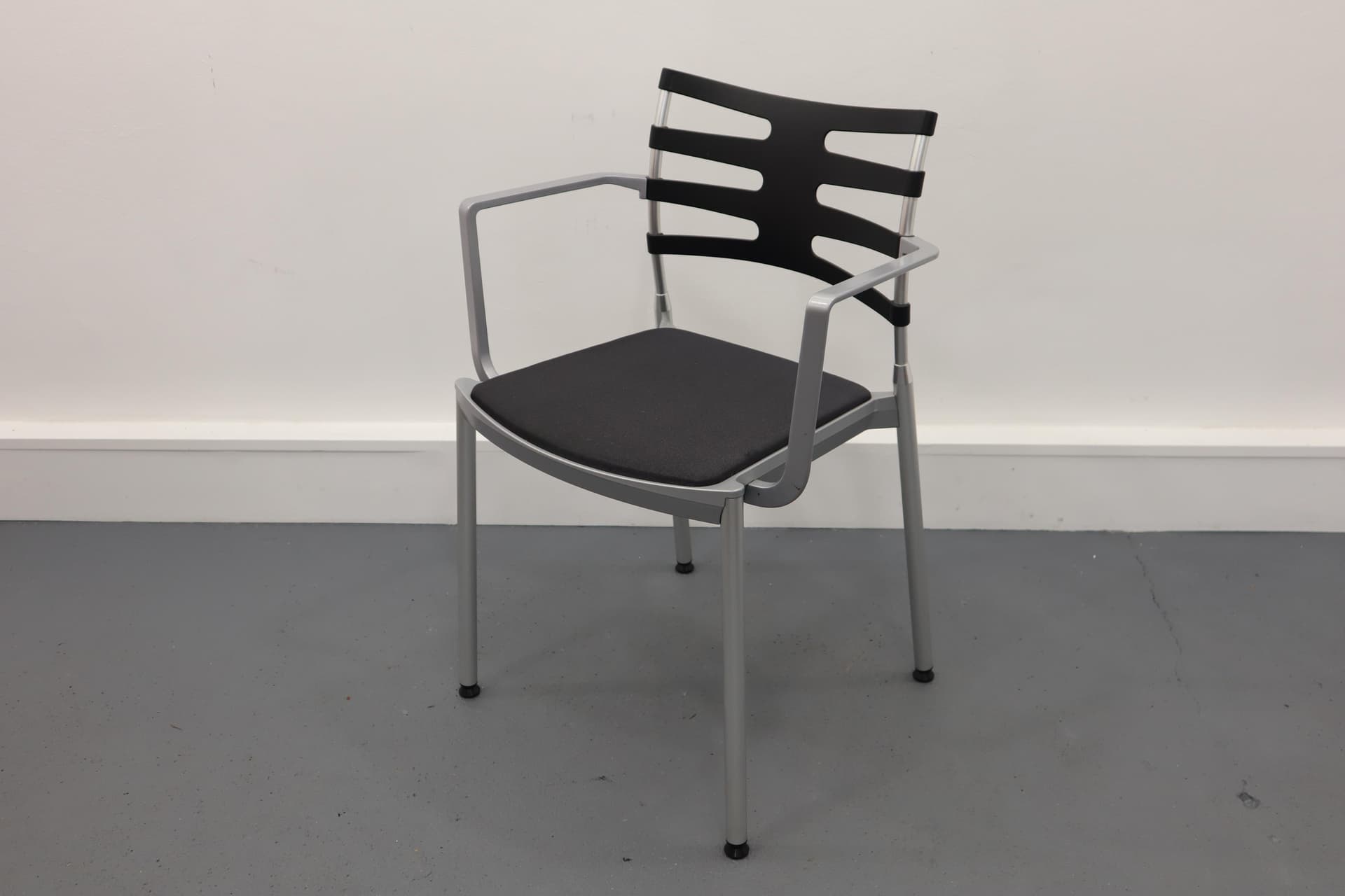 Chair Ice, silver aluminium, black upholstery, by K. Salto, Fritz Hansen, Denmark, 21st c. - 39812