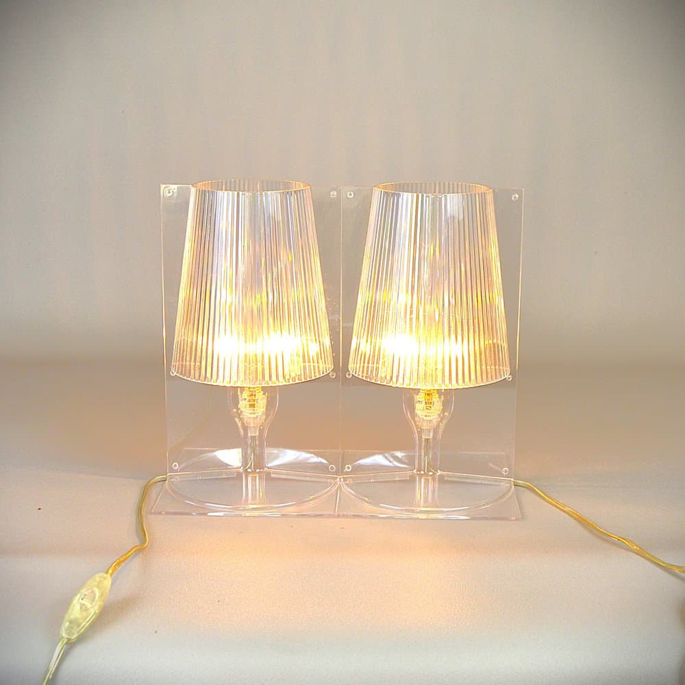 Para lamp stołowych, transparentny plastik, proj. F. Laviani, Kartell, Włochy, lata 90. - 299