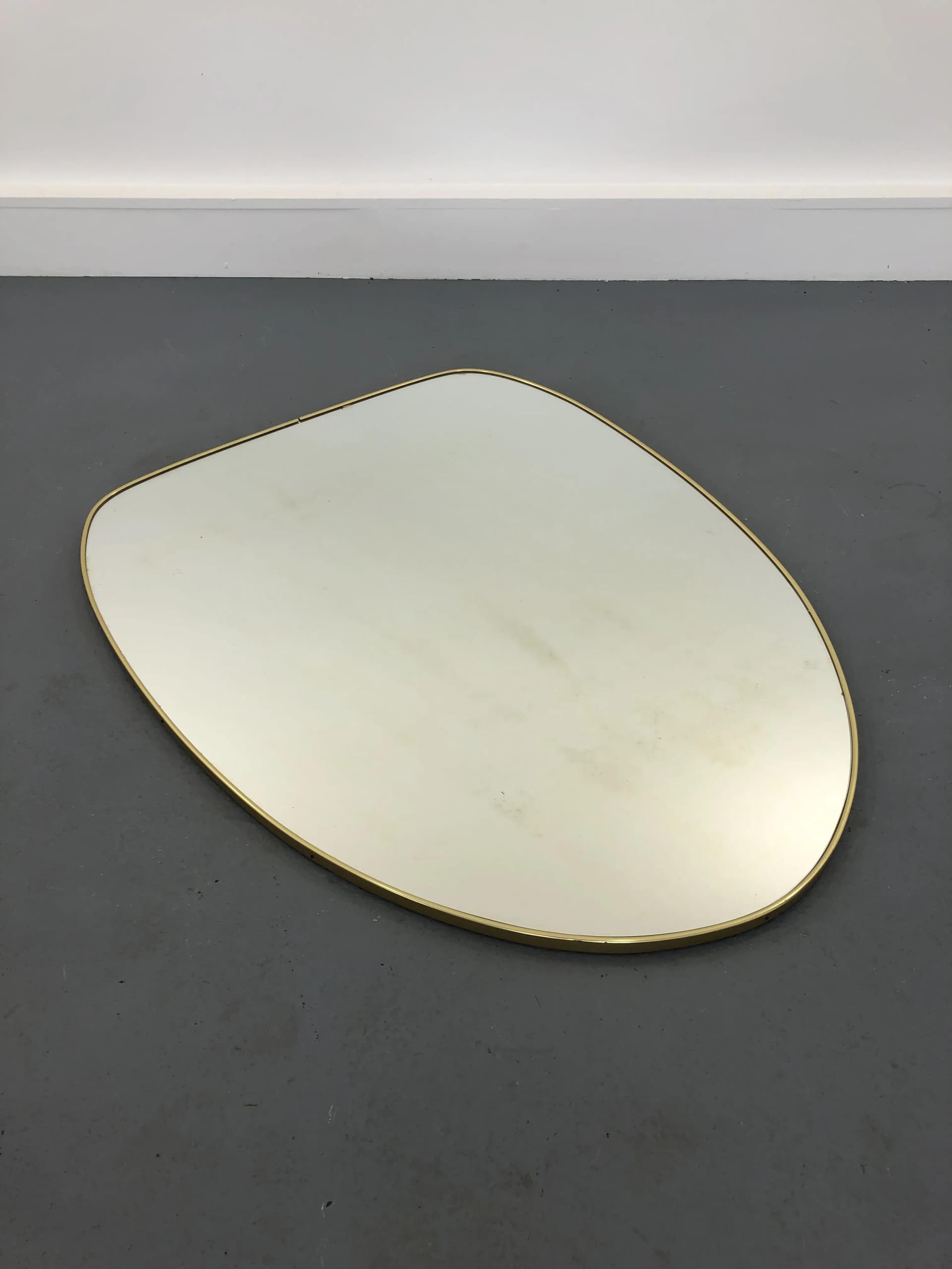 Lustro ścienne Rockabilly, srebrny, metal, Niemcy, lata 70. - 39795