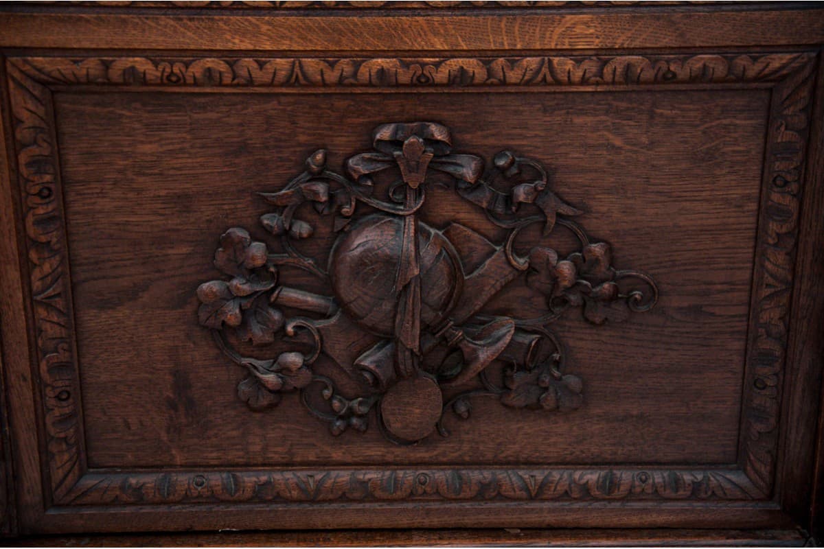 Biblioteka neorenesansowa, dąb brązowy ciemny, Polska, XIX wiek - 78010