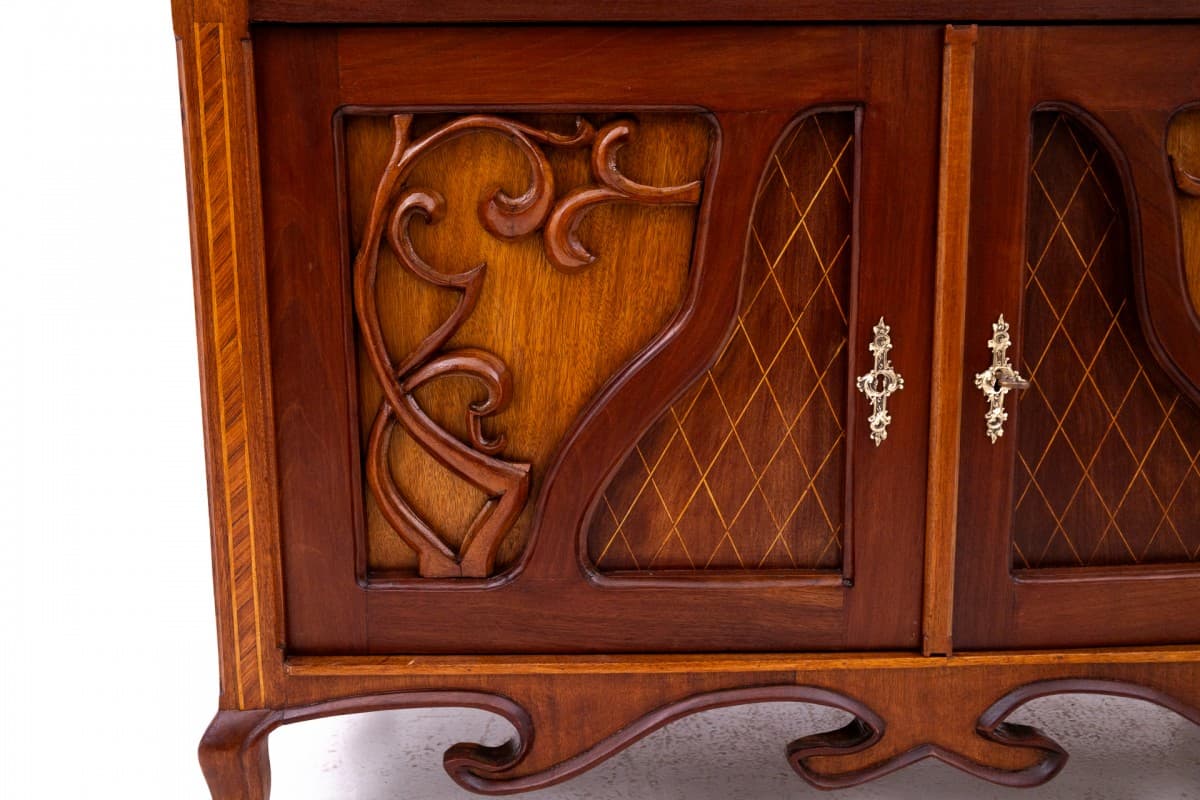 Art Nouveau Dressing Table, walnut, white marble, France, early 20th c. - 77948