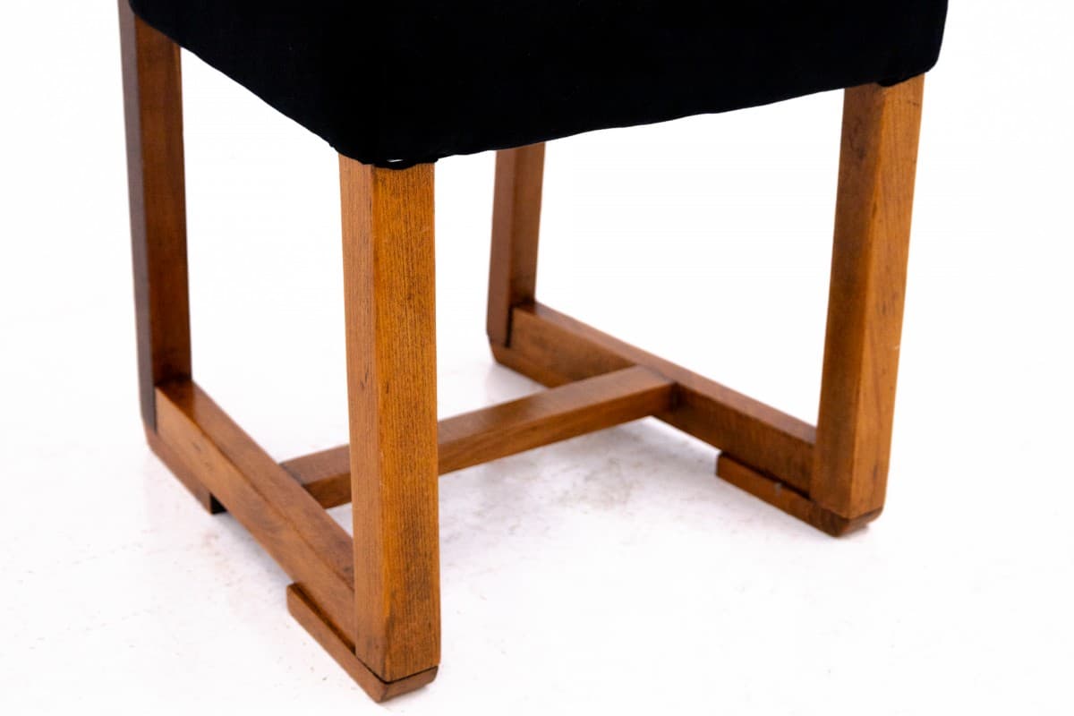 Toaletka z krzesłem, Art Deco, orzech brązowy, Polska, lata 50. - 77935