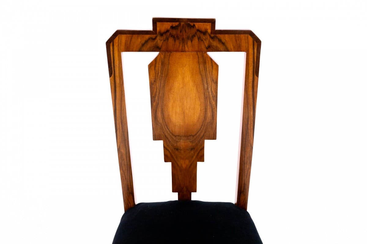 Toaletka z krzesłem, Art Deco, orzech brązowy, Polska, lata 50. - 77933