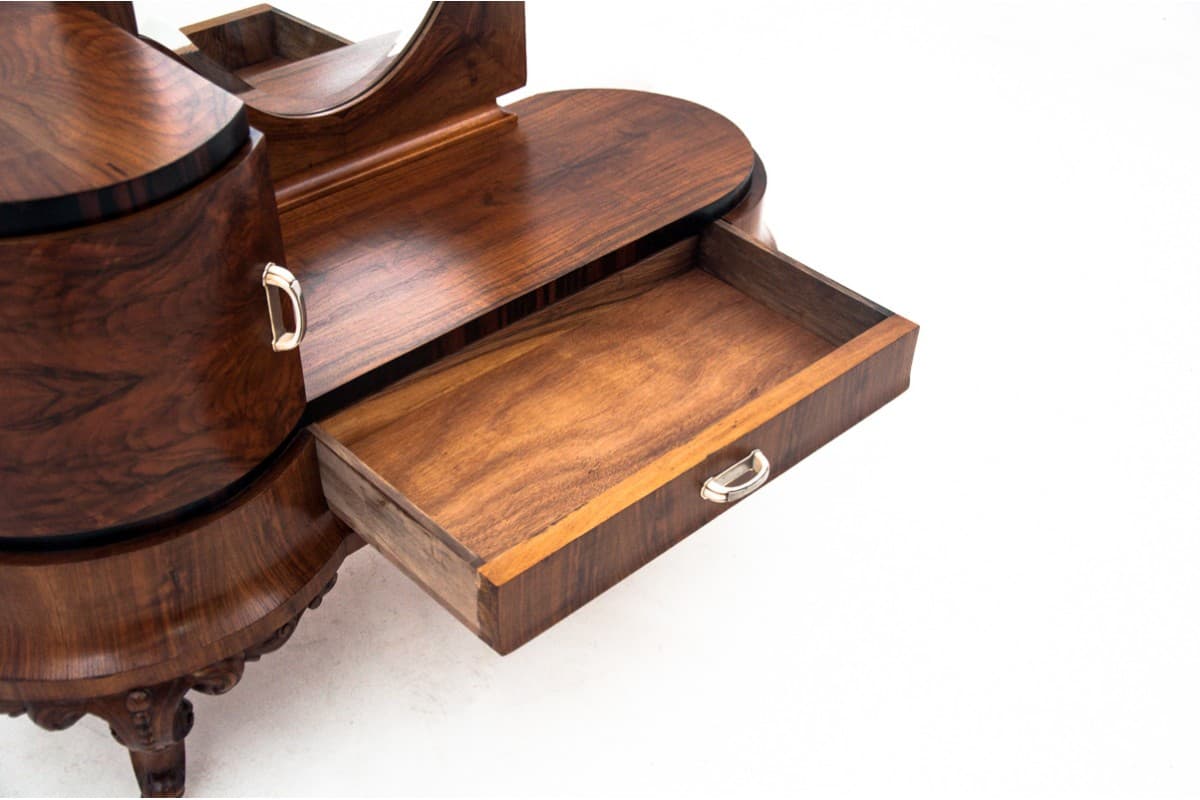 Toaletka tremo Art Deco, orzech brązowy ciemny, Włochy, lata 20. - 77916