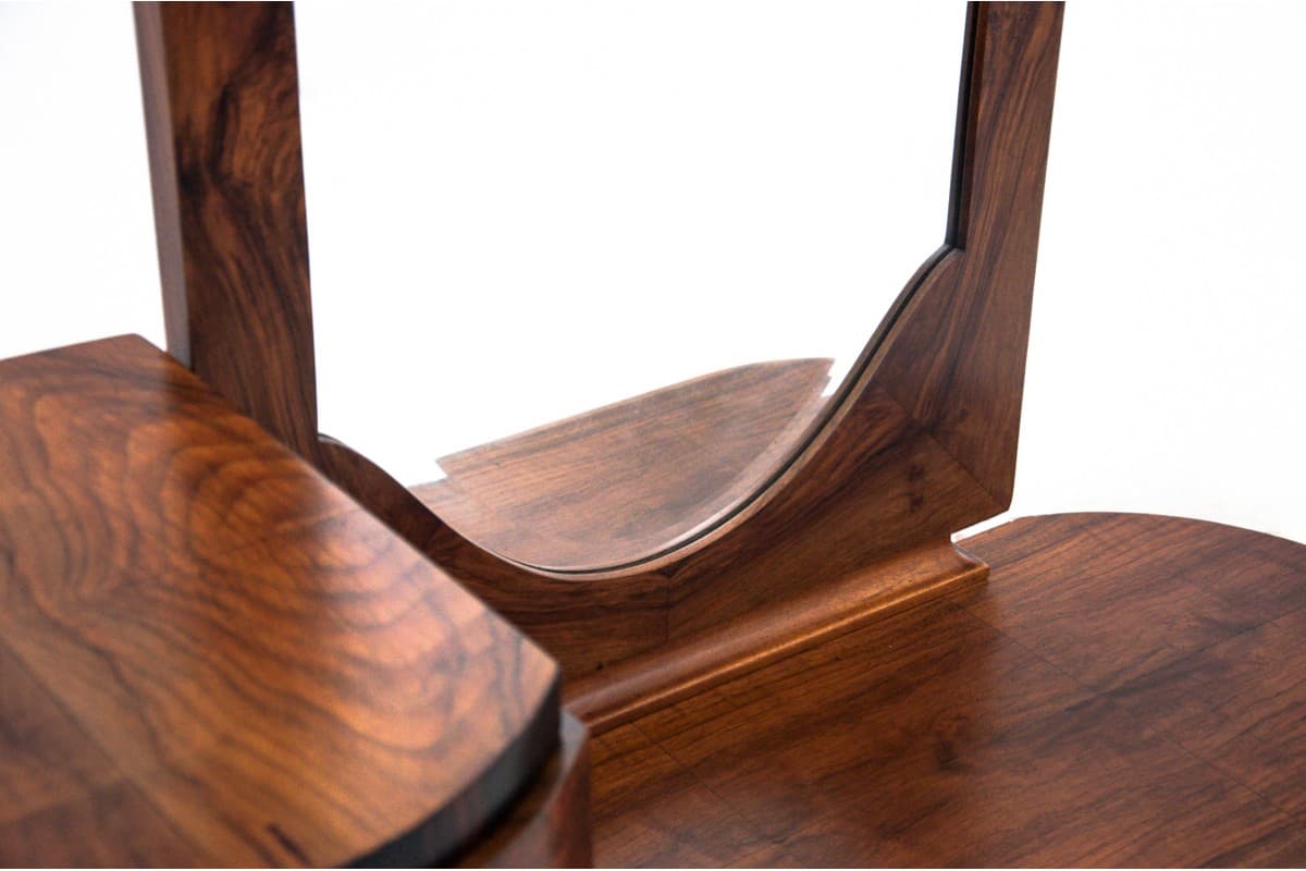 Toaletka tremo Art Deco, orzech brązowy ciemny, Włochy, lata 20. - 77918