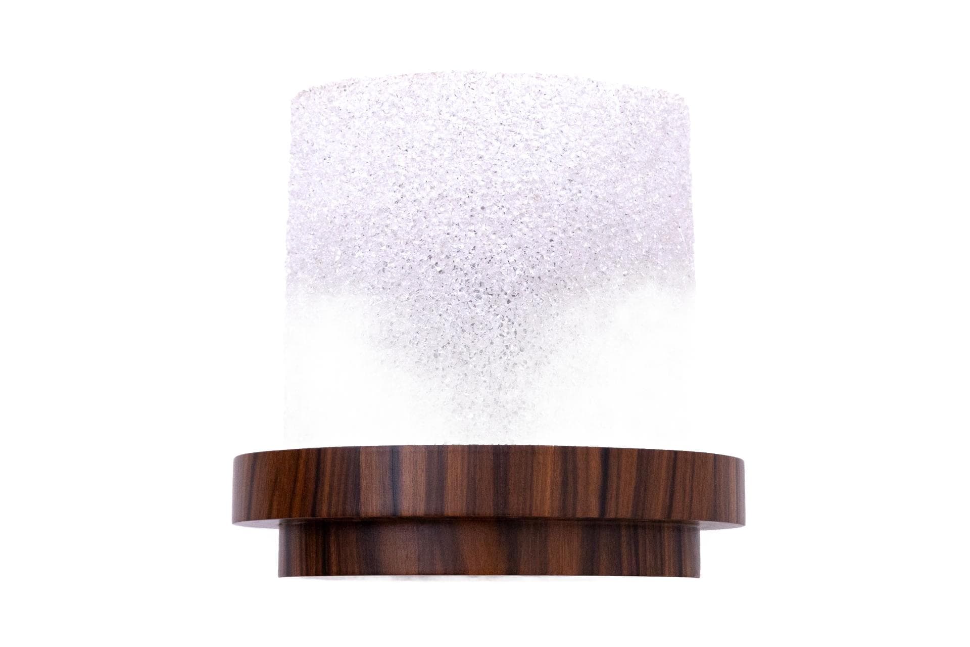 Wall Sconce Art Deco, walnut brown, white glass, Poland, 1960s