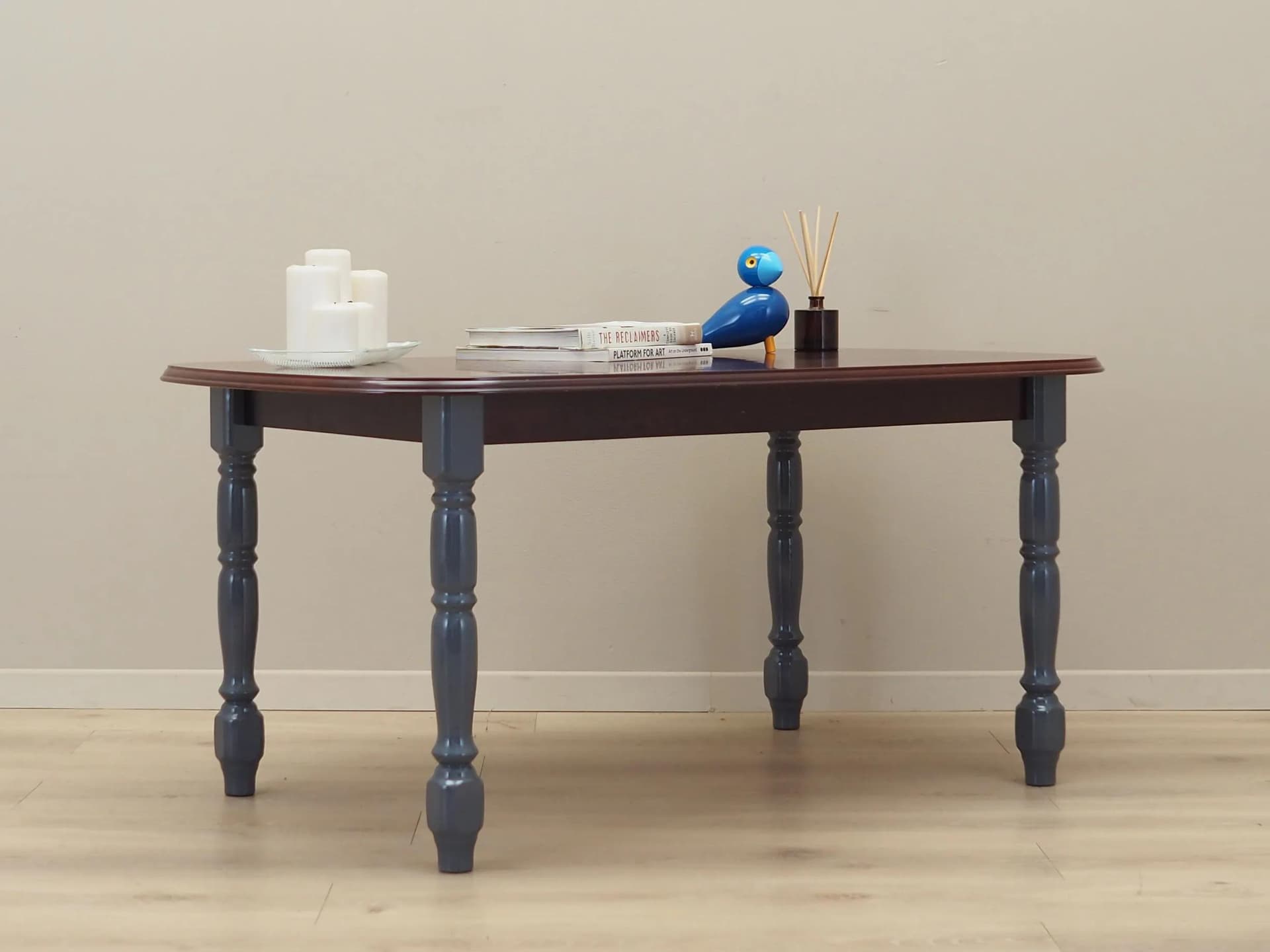 Stolik prostokątny, mahoń, drewno szare, Dania, lata 60. - 40113