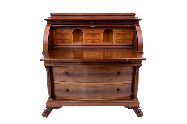 Mahogany Secretary Desk, Victorian Style, Northern Europe, 1890s - DIMENSION