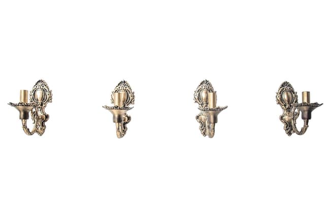 Set of 4 wall sconces, Neo-Baroque, copper brass, Northern Europe, 1930s. - DIMENSION