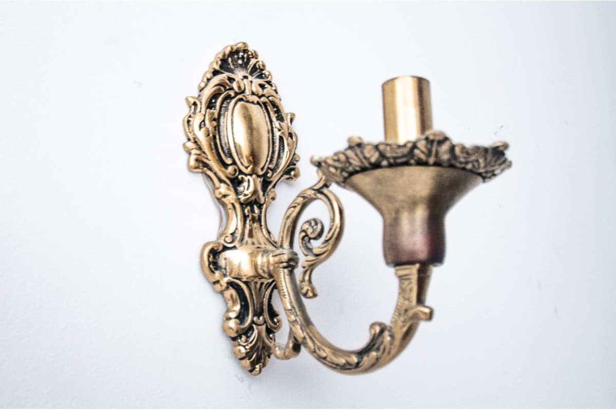 Set of 4 wall sconces, Neo-Baroque, copper brass, Northern Europe, 1930s. - 61056