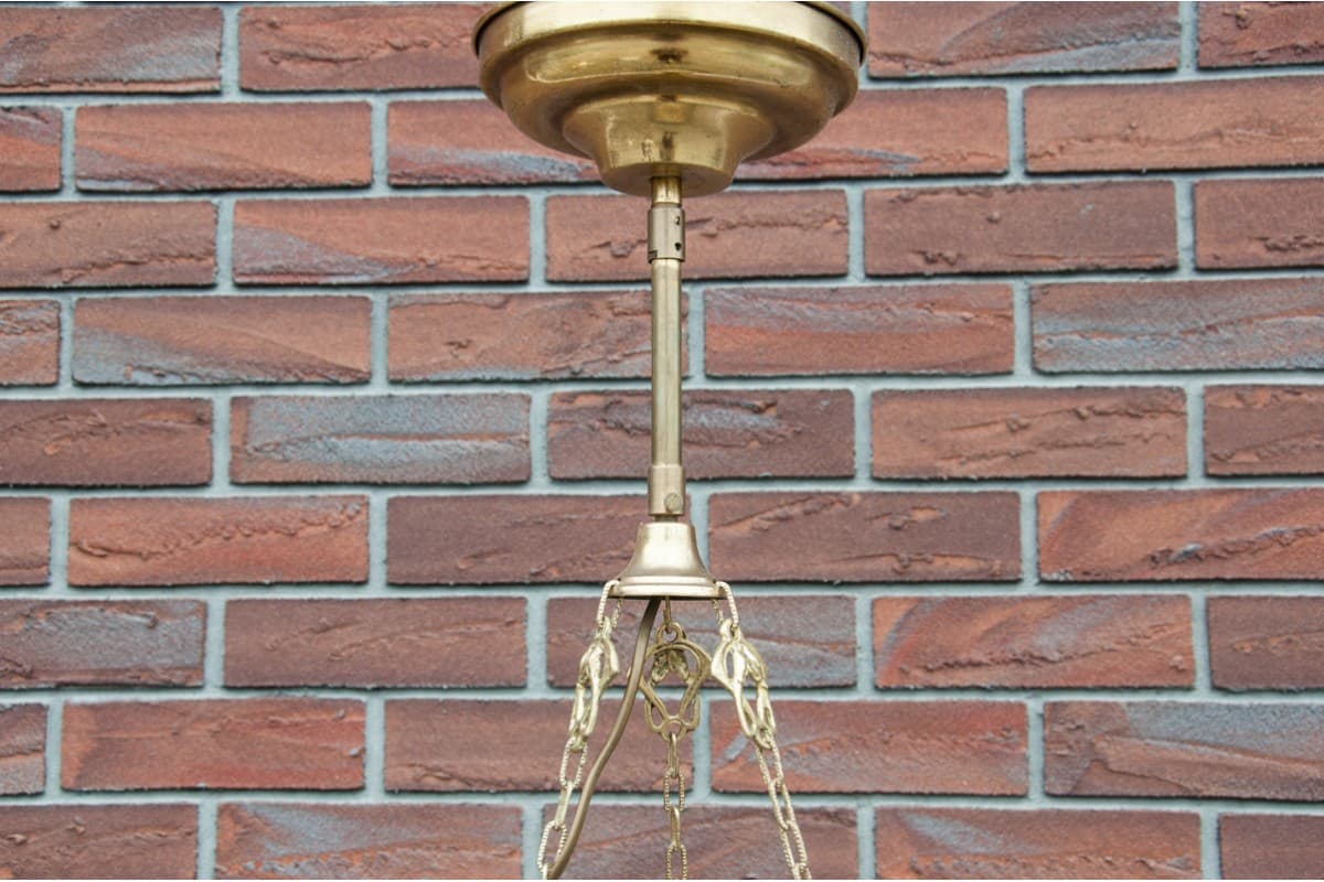 Żyrandol, art déco, mosiądz złoty, Europa Zachodnia, lata 50. - 61044