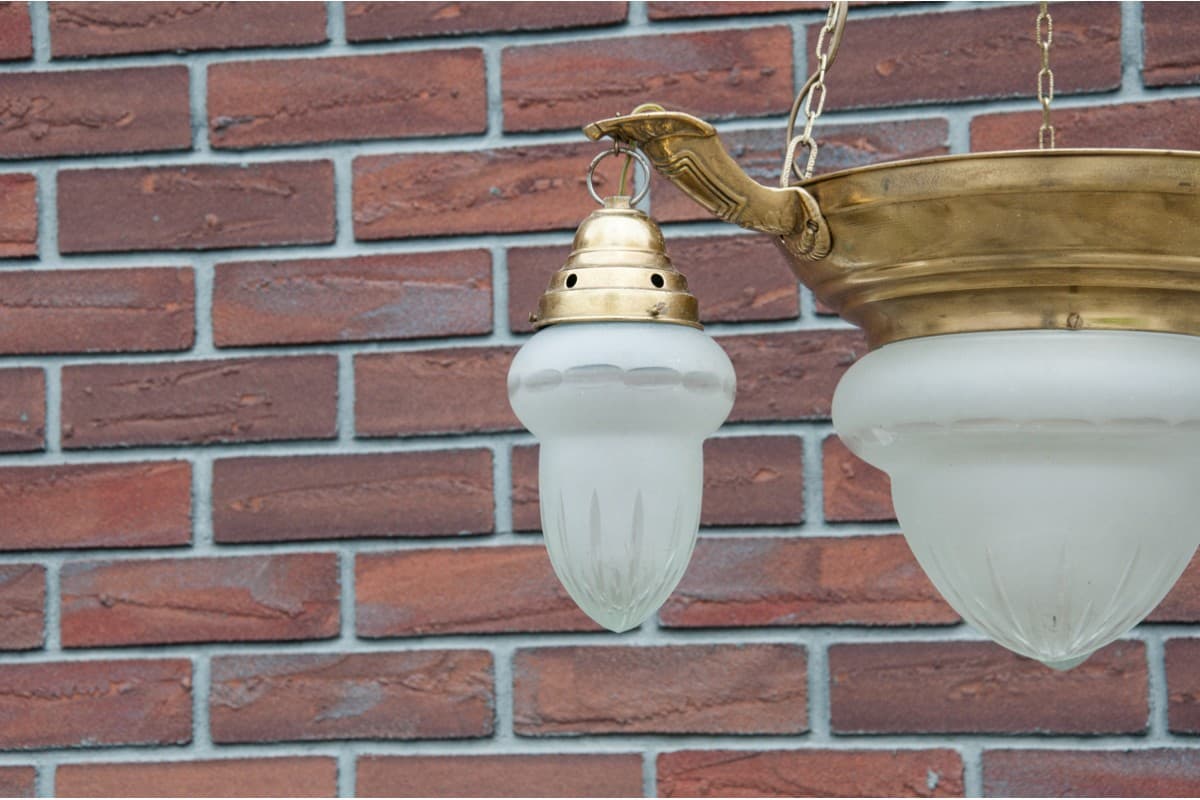 Żyrandol, art déco, mosiądz złoty, Europa Zachodnia, lata 50. - 61048