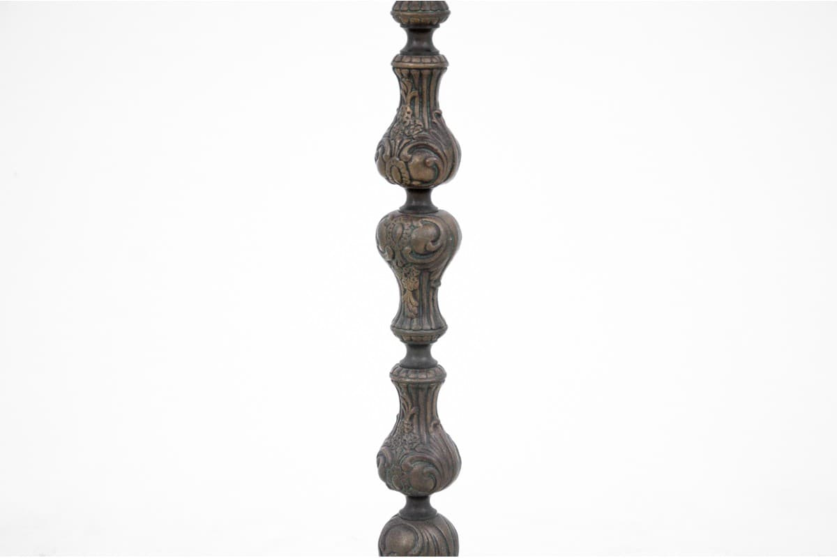 Lampa stojąca, art déco, ivory white, drewno, Europa Zachodnia, lata 50. - 45917