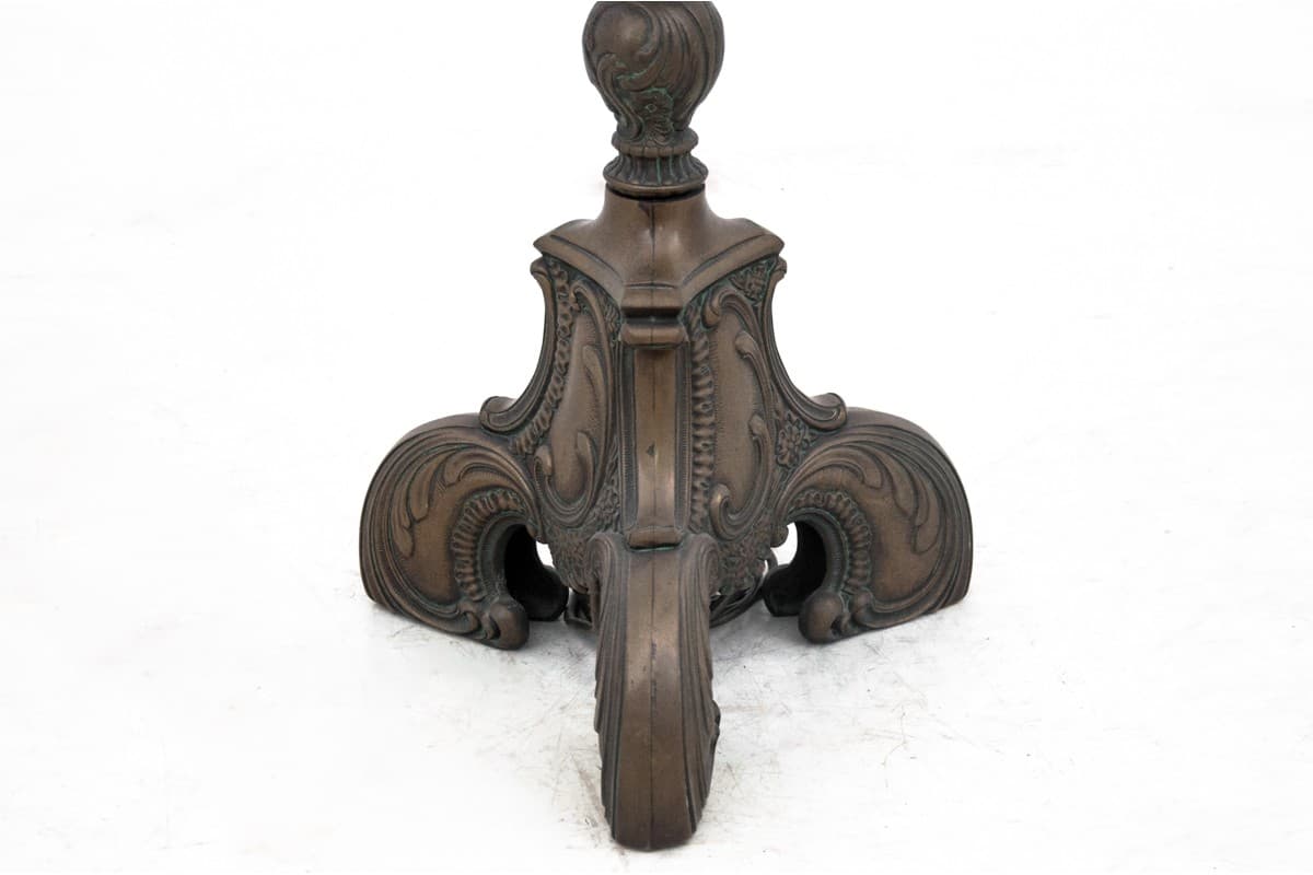 Lampa stojąca, art déco, ivory white, drewno, Europa Zachodnia, lata 50. - 45922