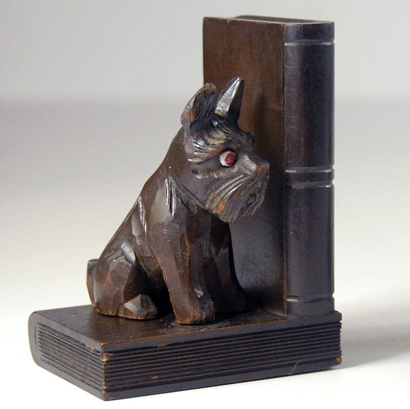 Para podpórek do książek Art Deco, drewno brąz ciemny, Francja, lata 30. - 39977