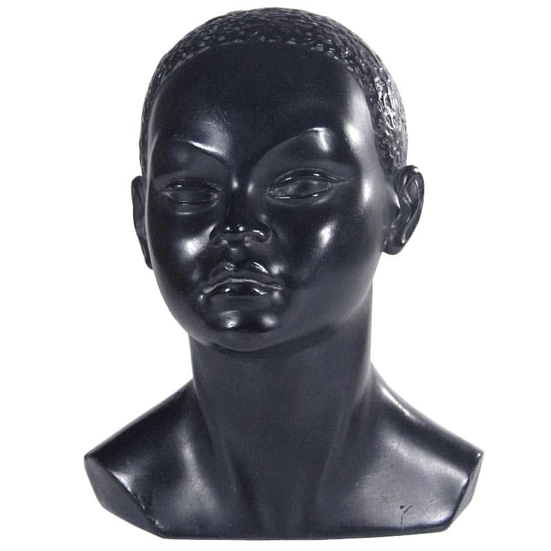 Bust, black, by S. Melani, Italy, 1960s.