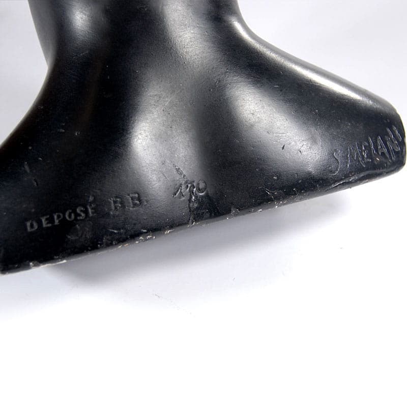 Bust, black, by S. Melani, Italy, 1960s. - 39974