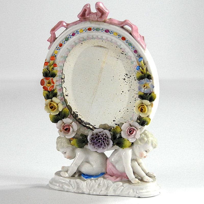 Decorative Mirror, Ivory White Porcelain, Augustus Rex, Germany, 19th c. - 39914