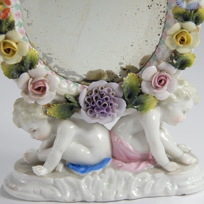 Decorative Mirror, Ivory White Porcelain, Augustus Rex, Germany, 19th c. - 39913