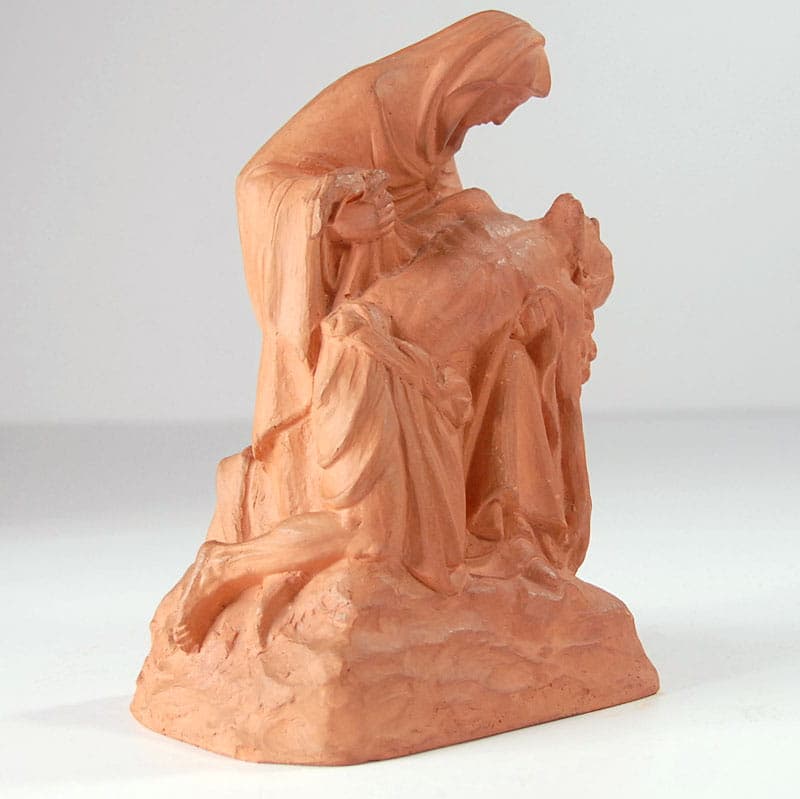Sculpture Pietà, orange terracotta, France, early 20th c. - 39903