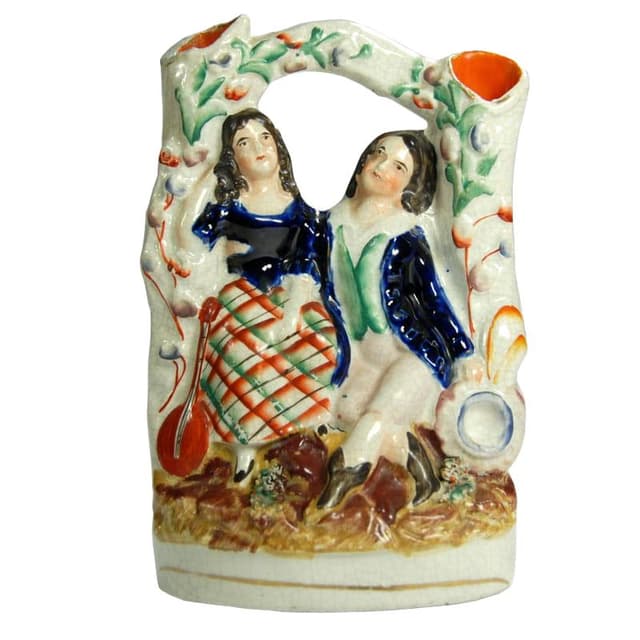 Figurka kominkowa Staffordshire, ceramika wielobarwna, Anglia, początek XX w. - WYMIARY