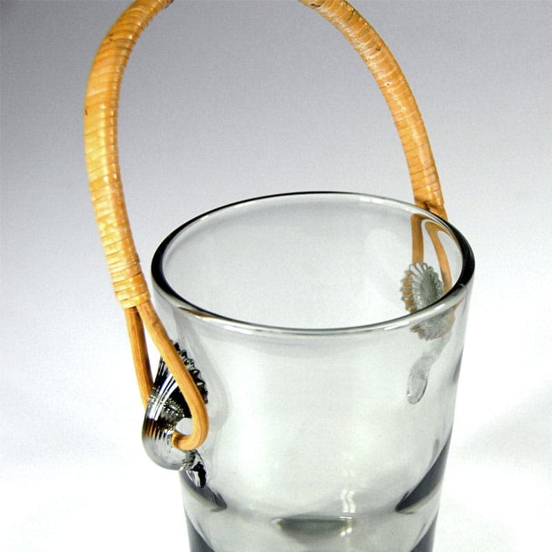 Ice bucket, grey glass, by J. E. Bang, Holmegaard, Denmark, 1960s. - 39875