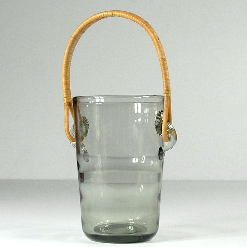 Ice bucket, grey glass, by J. E. Bang, Holmegaard, Denmark, 1960s. - 39872