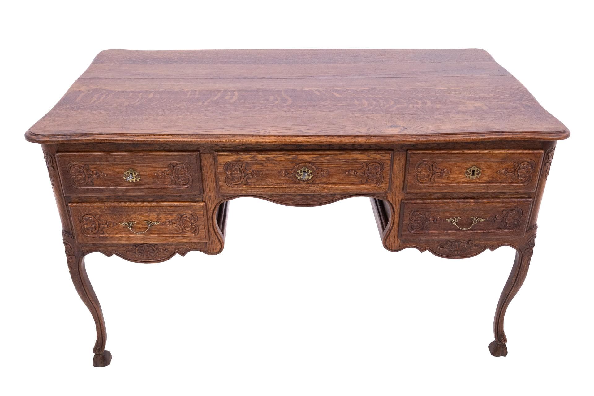 Brown Oak Desk, France, 1880s